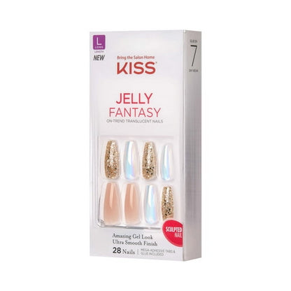 KISS USA Jelly Fantasy Translucent Nails, Jelly Rolls, Long, Coffin