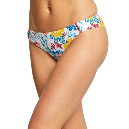 Lucky Brand Women Las Dalias Hipster Bikini Bottom White Floral M