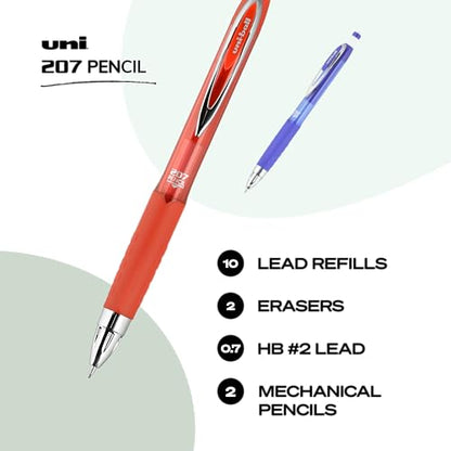 Uni-Ball Signo 207 Mechanical Pencil Starter Kit, 0.7mm HB #2 | Office Supplies by Uni-Ball like Ink Pens, Colored Pens, Fine Point, Smooth Writing Pens, Ballpoint Pens