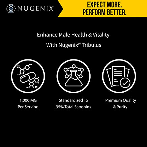 Nugenix Essentials Tribulus Terrestris for Men Extract - 95% Total Saponins, 1000mg High Potency, Extra Strength, 60 Count