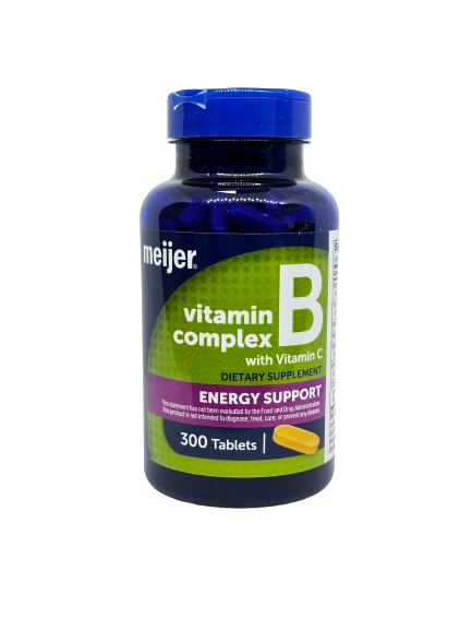 Kasa Style Meijer Super B Complex with Vitamin C and Calcium, Dietary Supplement for Immune Support, 2 Pack of 300 Tablets. 600 Day Supply