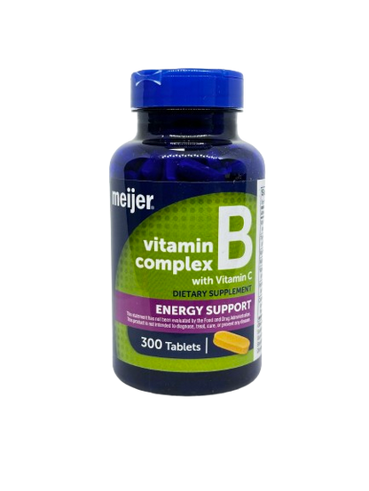 Kasa Style Meijer Super B Complex with Vitamin C and Calcium, Dietary Supplement for Immune Support, 2 Pack of 300 Tablets. 600 Day Supply