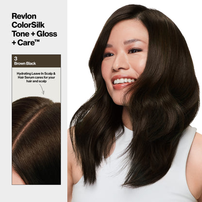 Revlon ColorSilk Tone Gloss Care Demi Permanent 3 Brown Black Hair Color 2 Pack