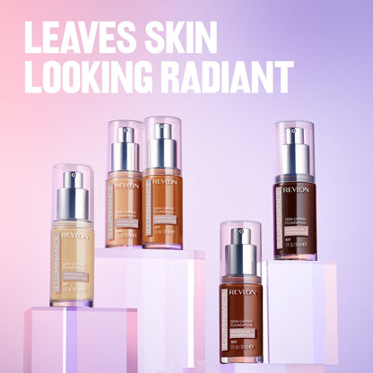 Revlon Illuminance Skin-Caring Liquid Foundation Makeup, Medium Coverage, 613 Honey Java, 1 fl oz