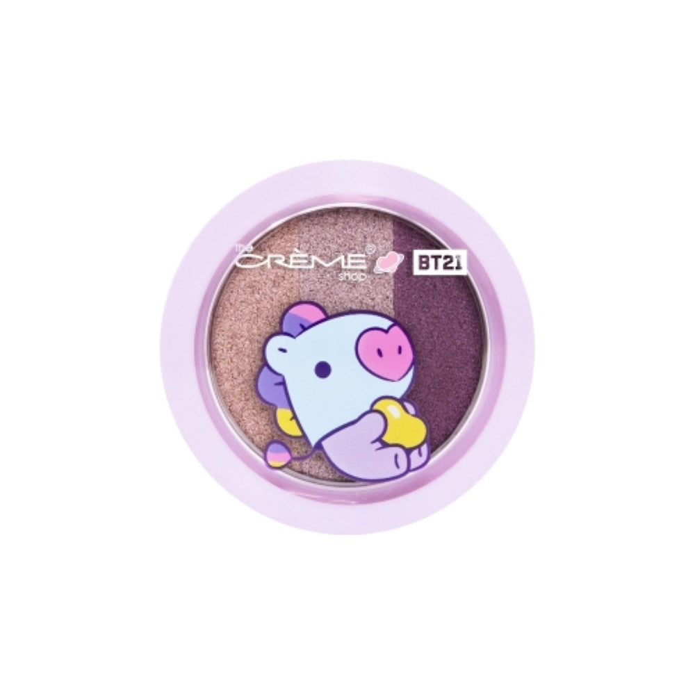 The Crème Shop BT21 Baby MANG eyeshadow trio in Grape Jelly Bean, front view