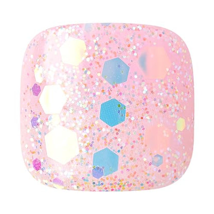 KISS imPRESS No Glue Pedi Press-On Toenails, Light Pink, Glitter, Squoval Shape, Includes 24 Nails, Prep Pad, 1 Manicure Stick, 1 Mini File