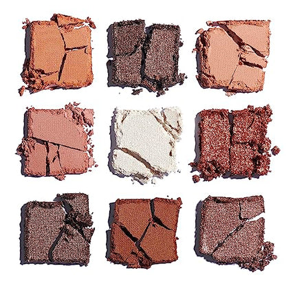 Lottie London Lottie Palette in Chocolate Box, 9 shade compact eyeshadow palette in golden brown tones and neutral shades in a mix of creamy mattes and sparkling shimmers