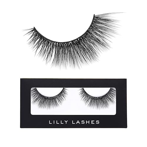 Lilly Lashes Premium Synthetic Lashes San Diego | Fake Eyelashes Natural Look | Flare Lash | Full Bodied Look | False Lashes | Vegan Strip Lash | Reusable Up to 10 Wears | 15mm