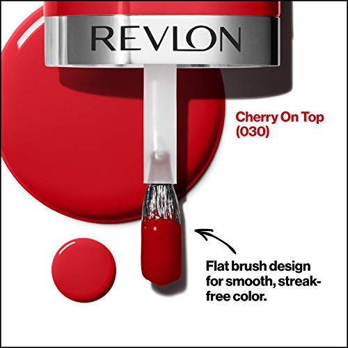 REVLON Ultra HD Snap Nail Polish, Glossy Nail Color, 100% Vegan Formula, Perfect for Spooky Halloween Nails, No Base and Top Coat Needed, 030 Cherry On Top, 0.27 Fl Oz