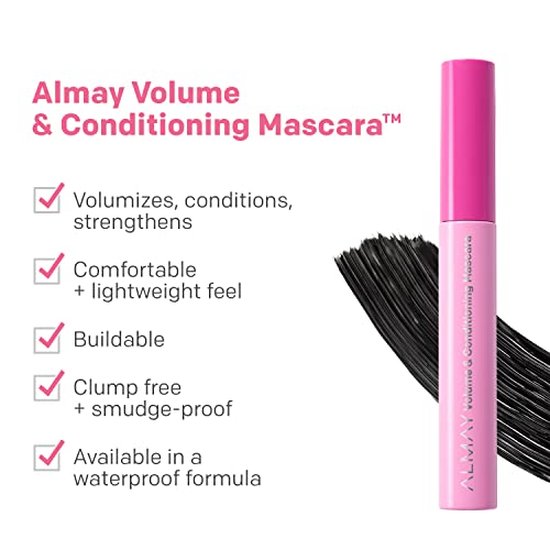 Almay Volume & Conditioning Mascara, Hydrating All Day Wear, 20 Black, 0.27 fl oz.