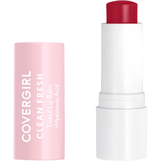 CoverGirl Clean Fresh Tinted Lip Balm, Vegan Formula, Hydrating, Natural Finish, Cruelty Free, Cherry-Ish You, 1 Count