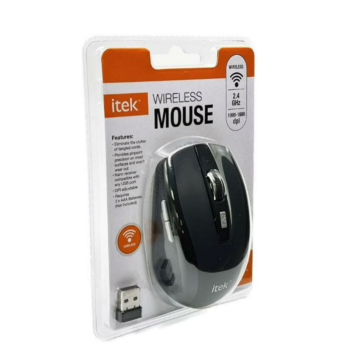 Itek Wireless Mouse 2.4 ghZ 1000-1600 DPI