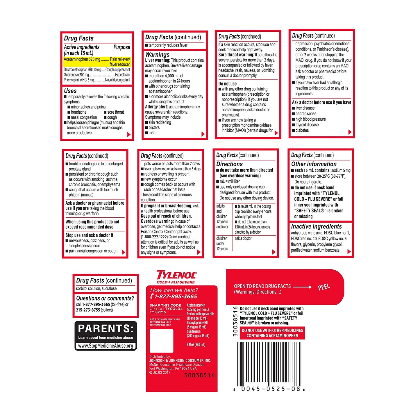 Tylenol Cold + Flu Severe Daytime & Nighttime Liquid Cough Medicine, 2 ct. of 8 fl. oz