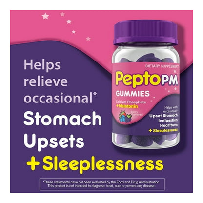 Pepto PM Gummies, Occasional Upset Stomach and Sleep, 24 Ct