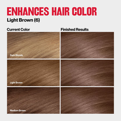 Revlon ColorSilk Tone + Gloss + Care Demi-Permanent Hair Color, 6 Light Brown, 4.5 fl oz