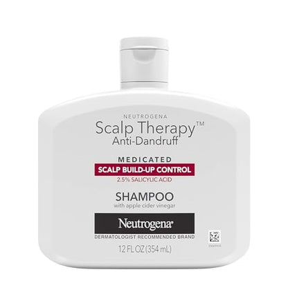 Neutrogena Scalp Therapy Anti-Dandruff Shampoo for Scalp Build-up Control, 2.5% salicylic acid, with Apple Cider Vinegar Fragrance, 12 fl oz