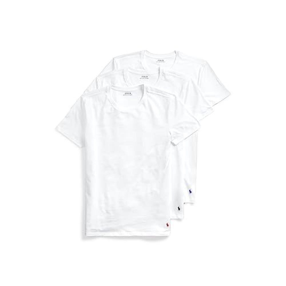 POLO RALPH LAUREN Slim Fit w/Wicking 3-Pack Crew Undershirts White SM