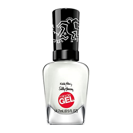 Sally Hansen Miracle Gel™, Keith Haring Blanc Canvas, Long Lasting, Gel-Like Formula, No UV Lamp Needed, White Nail Polish