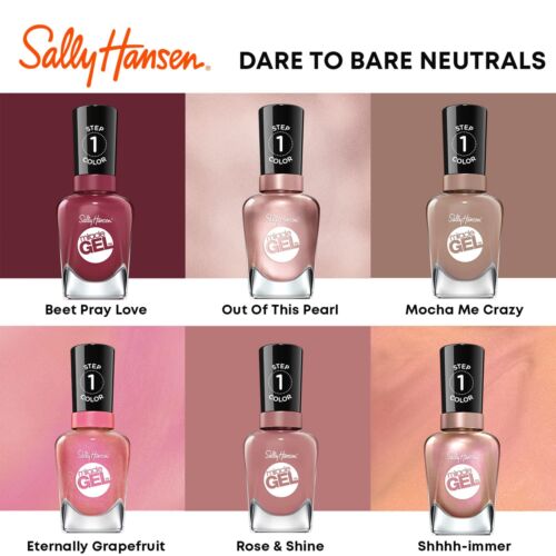 Sally Hansen Miracle Gel Nail Color, Terra - Coppa, 0.5 oz, At Home Gel Nail Polish, Gel Nail Polish, No UV Lamp Needed, Long Lasting, Chip Resistant