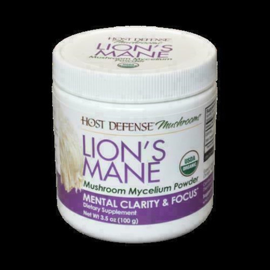 Host Defense, Lion's Mane Mushroom Powder, Supports Mental Clarity, Focus and Memory, Certified Organic Supplement