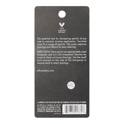 e.l.f., Dual-Pencil Sharpener, Convenient, Essential Tool, Sharpens, Easy To Clean, Travel-Friendly, Compact, Includes Bonus Small Sharpener