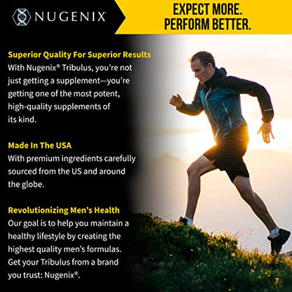 Nugenix Essentials Tribulus Terrestris for Men Extract - 95% Total Saponins, 1000mg High Potency, Extra Strength, 60 Count