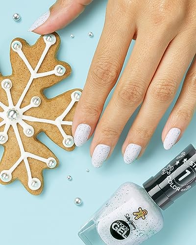 Sally Hansen Miracle Gel™, Holiday Whisk You a Merry Xmas, Long Lasting, Gel-Like Formula, No UV Lamp Needed, White Glitter Nail Polish