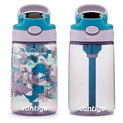 Contigo Kids 2-Pack Straw Water Bottle, 14 oz - Dinos/Taro Juniper