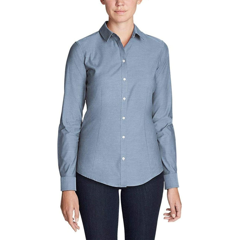 Eddie Bauer Women's Wrinkle-Free Easy Care Long-Sleeve Shirt Solid