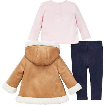 Little Me 3-Piece Puffer Vest, Shirt, and Pant Set