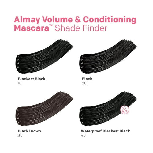 Almay Volume and Conditioning Waterproof Mascara, 10 Blackest Black, 0.27 fl oz.