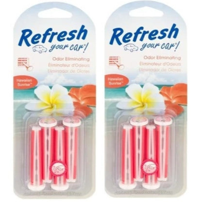 2 Refresh your car Odor Eliminating Vent Stick Air Freshener Hawaiian Sunrise