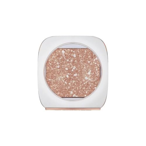 FLOWER Beauty By Drew Barrymore Prismatic Highlighter Makeup - Cream to Powder Hybrid Highlighter - Ultra-Silky Powder Pignments - Natural Glow + Gold Flakes - Vegan + Gluten-Free (Solstice)