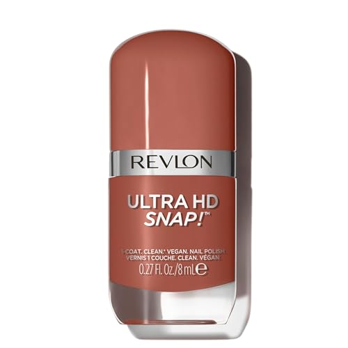 REVLON Ultra HD Snap Nail Polish, Glossy Nail Color, 100% Vegan Formula, Perfect For Spooky Halloween Nails, No Base And Top Coat Needed, 013 Basic, 0.27 Fl Oz