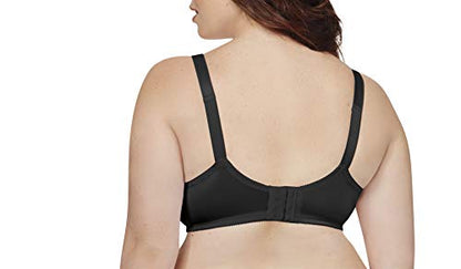 JUST MY SIZE womens Satin Stretch Wirefree Mj1960 bras, Black, 44DD US