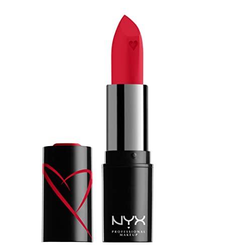 NYX PROFESSIONAL MAKEUP Shout Loud Satin Lipstick, Infused With Shea Butter - Red Haute (Warm Red)