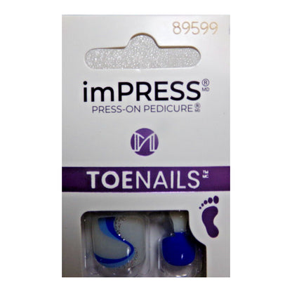 IMPRESS PEDICURE TOENAILS Blue & White Skydiver