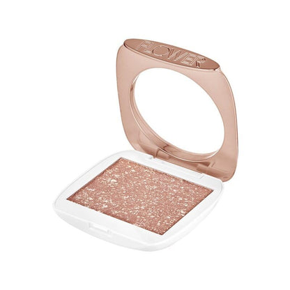 FLOWER Beauty By Drew Barrymore Prismatic Highlighter Makeup - Cream to Powder Hybrid Highlighter - Ultra-Silky Powder Pignments - Natural Glow + Gold Flakes - Vegan + Gluten-Free (Solstice)