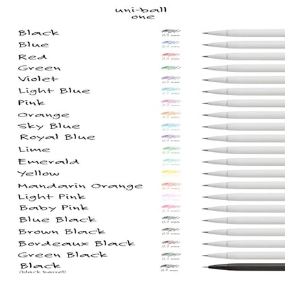 uniball one Retractable Gel Pens, Medium Point (0.7mm), Assorted Ink, 3 Pack