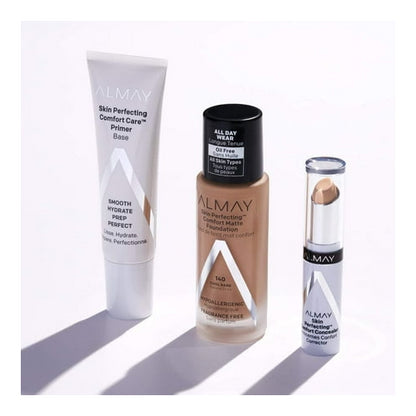 Almay Skin Perfecting Comfort Matte Foundation Makeup, Hypoallergenic, 240 Warm Almond, 1 fl oz