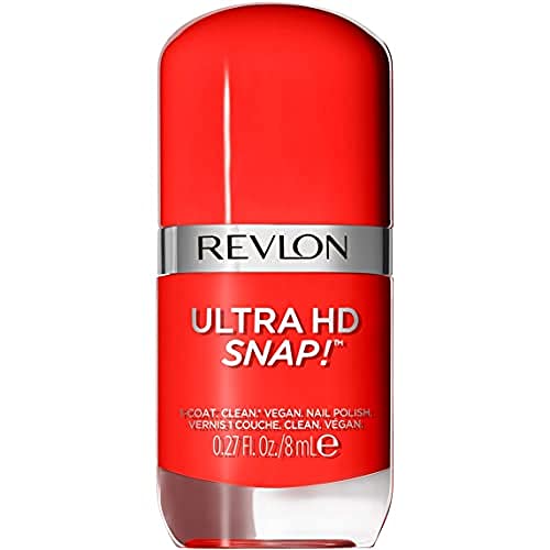 REVLON Ultra HD Snap Nail Polish, Glossy Nail Color, 100% Vegan Formula, No Base and Top Coat Needed, 031 She's on Fire, 0.27 Fl Oz