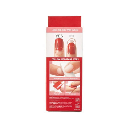 KISS imPRESS Press-On Nails, Red, 30 Count