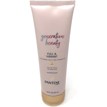 Pantene Pro-V Generation Beauty Full & Vibrant Sulfate Free Conditioner with Hyaluronic Acid for Fine or Thin & Colored Hair, 8 oz