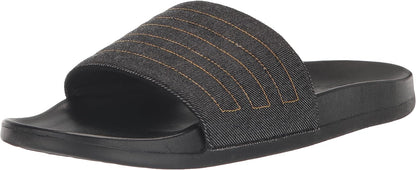 adidas Unisex Adilette Comfort Slide Sandal, Core Black/Preloved Yellow/Core Black, 18 US Men