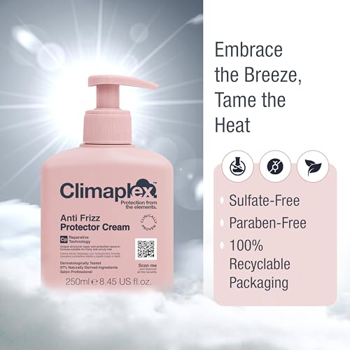 Climaplex Anti Frizz Protector Cream - Shields from Heat and UV Damage - Promotes Healthy Scalp - Soothes and Improves Shine - Leaves Hair Silky Smooth - Vegan Friendly and Cruelty Free - 8.45 oz