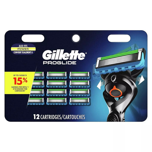 Gillette Pro Glide Men's Razor Blades, 12 Blade Refills, Blue