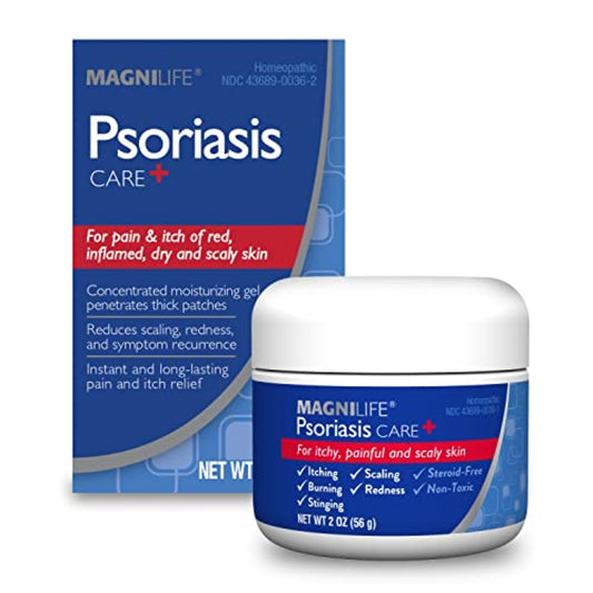 MagniLife Psoriasis Care+, Natural Itch and Pain Relief, Moisturization Helps to Reduce Redness, Scaling and Flaking on Body & Scalp - Unscented, Non-Toxic - 2oz