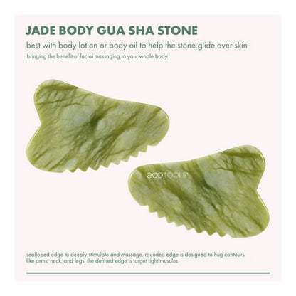 EcoTools Body Gua Sha, Jade Body & Face De-Puffing Tool, Massage & Sculpt Skin, 1 Count