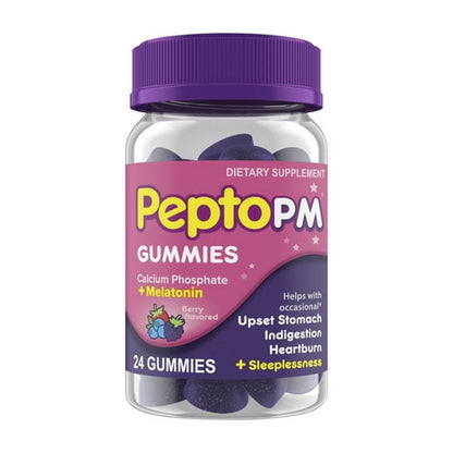 Pepto PM Gummies, Occasional Upset Stomach and Sleep, 24 Ct