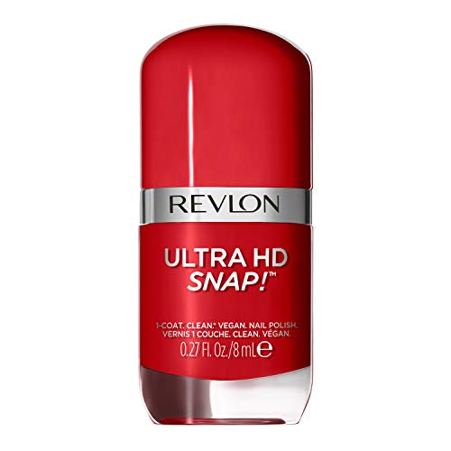 REVLON Ultra HD Snap Nail Polish, Glossy Nail Color, 100% Vegan Formula, Perfect for Spooky Halloween Nails, No Base and Top Coat Needed, 030 Cherry On Top, 0.27 Fl Oz